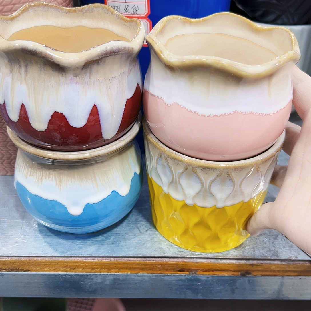 外贸尾单陶瓷花盆凑单10米包邮