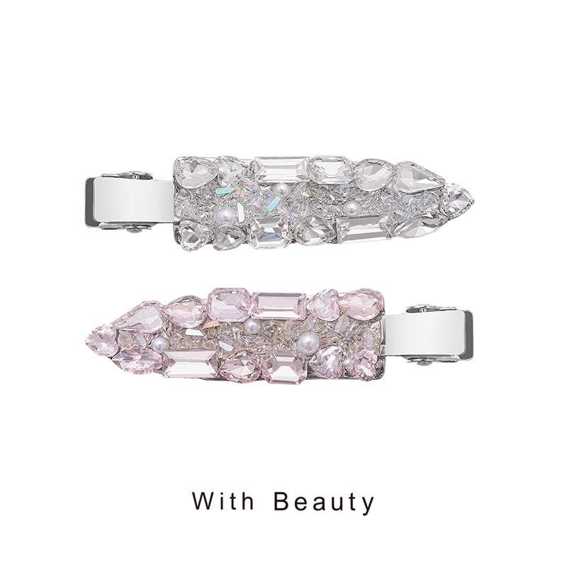 With Beauty  草莓海盐奶泡满钻珍珠侧边夹发夹