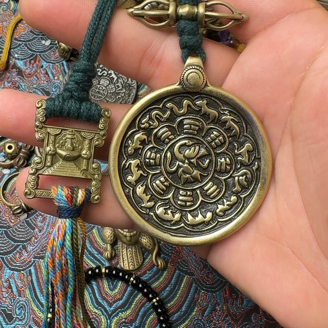 鹿***上藏式风格九宫八卦牌