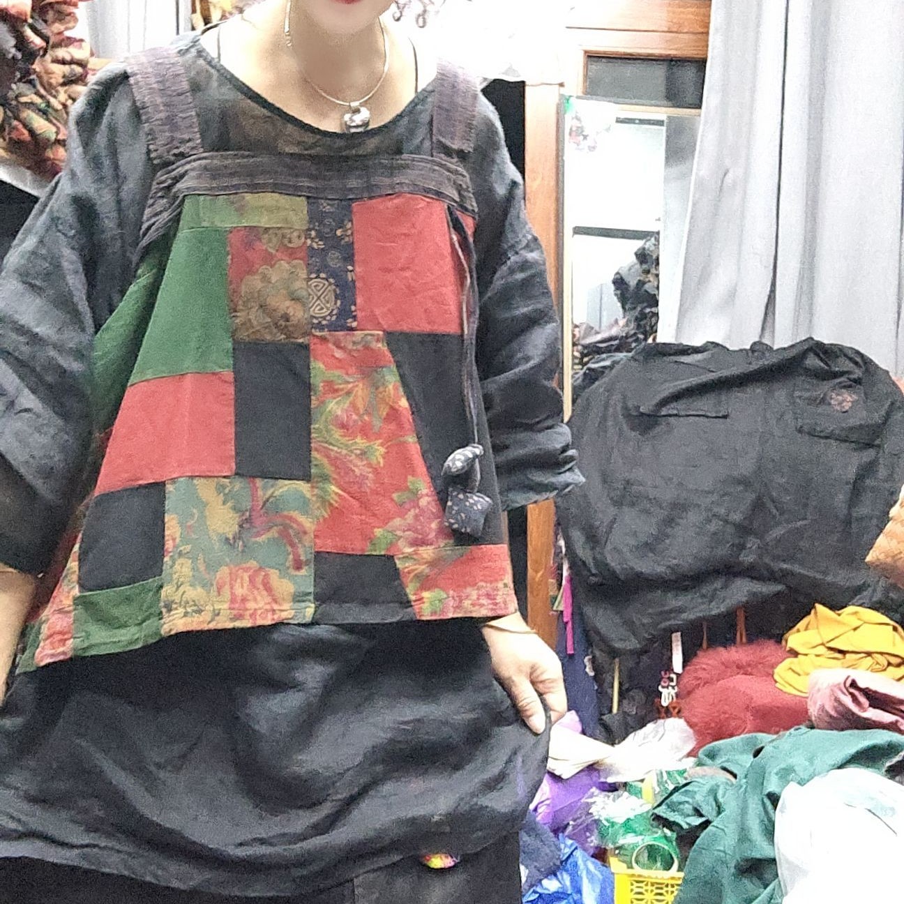 无吊牌做旧百家布双层荷包马夹直播间自选色