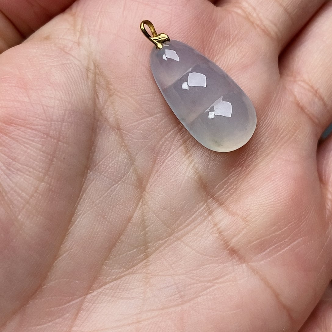 翡翠颈饰18K金镶嵌豆子