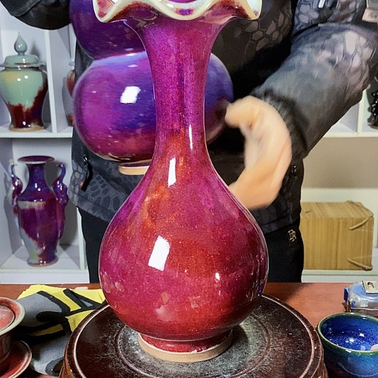 摆件n*u尚峰钧窑作品瓶摆件