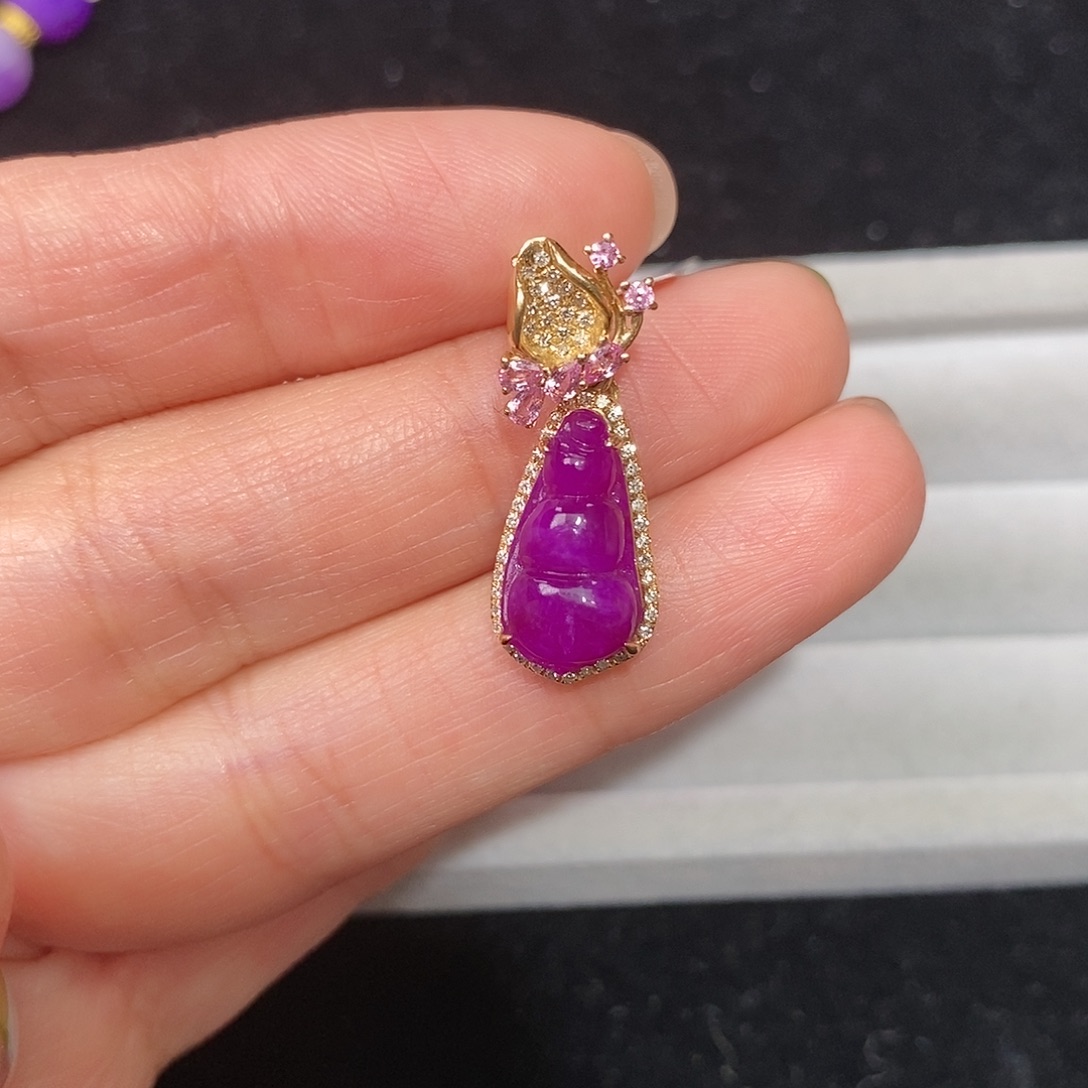 苏纪石（舒俱来）18K金镶嵌吊坠(不含链)