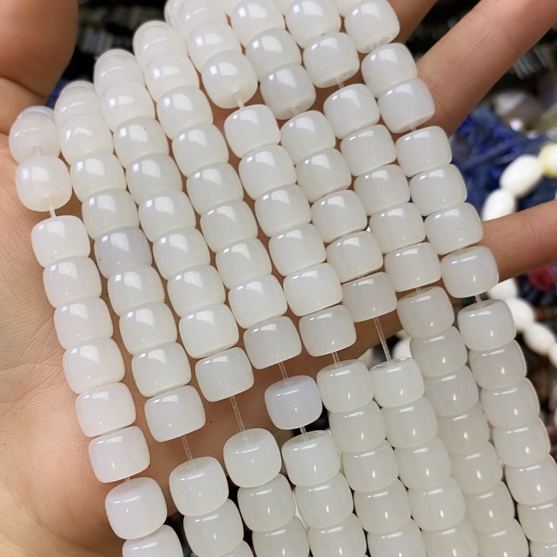 玛瑙/玉髓未镶嵌珠宝半成品卡十白玉一条
