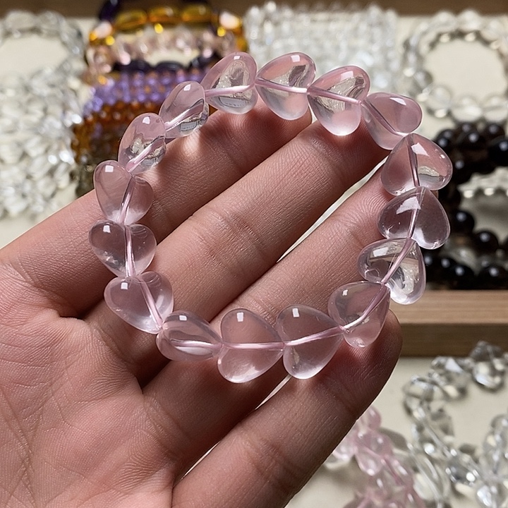 非金属星光粉爱心手串 