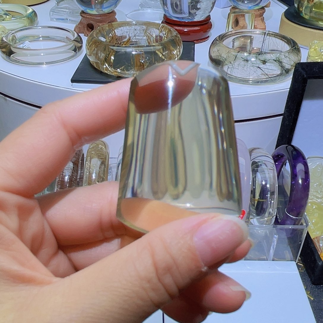 水晶颈饰未镶嵌天然黄水晶无事牌全净