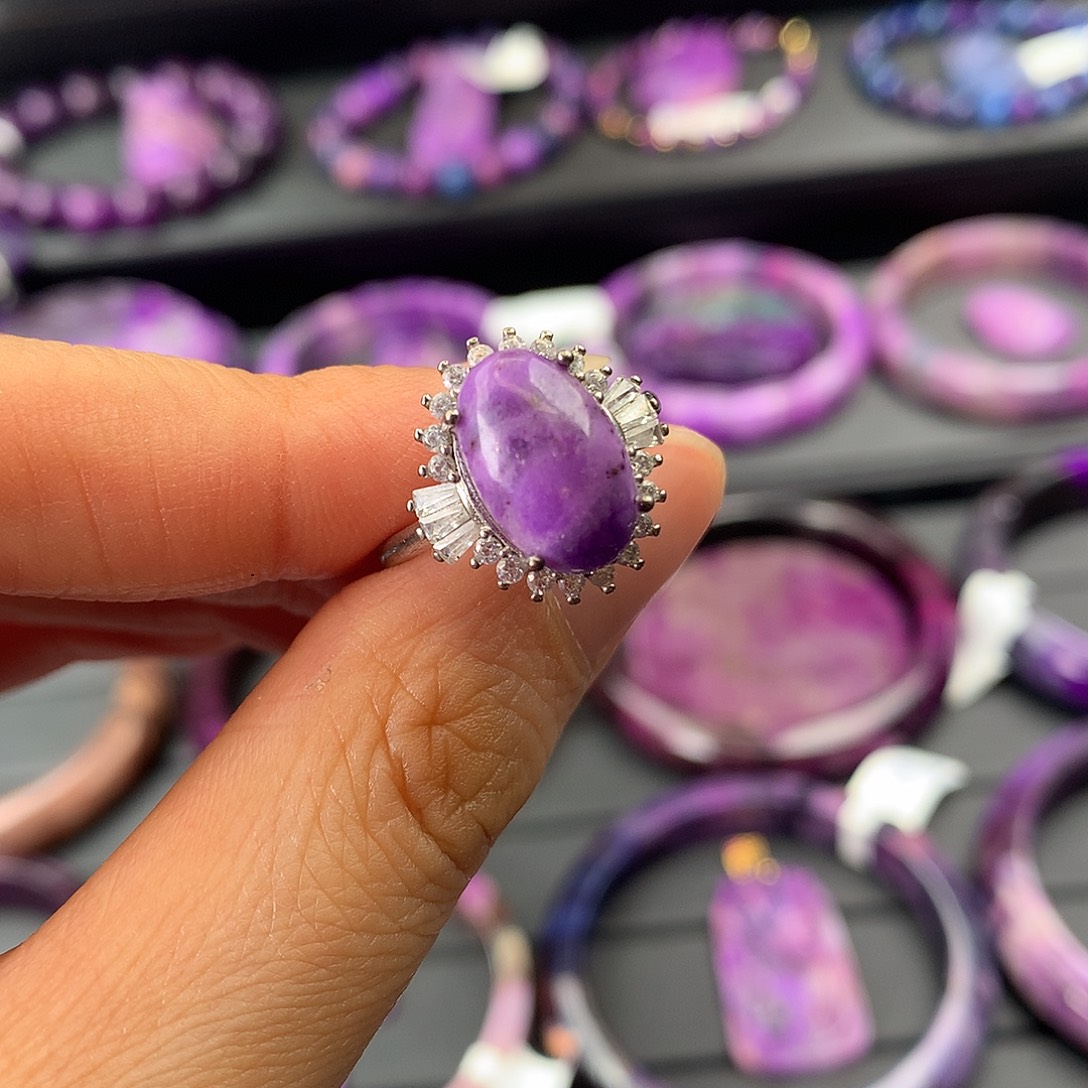 苏纪石（舒俱来）银S925镶嵌戒指