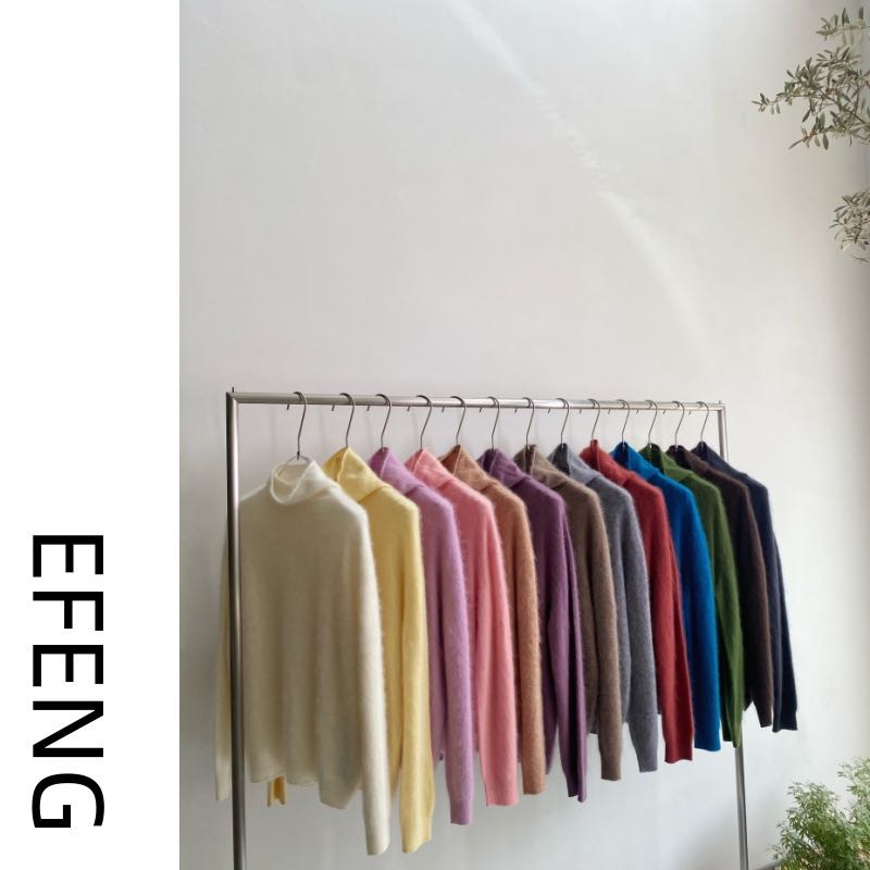 【净版高领】羊绒款水洗拉绒衫高领百搭纯色加厚冬季必备-1019