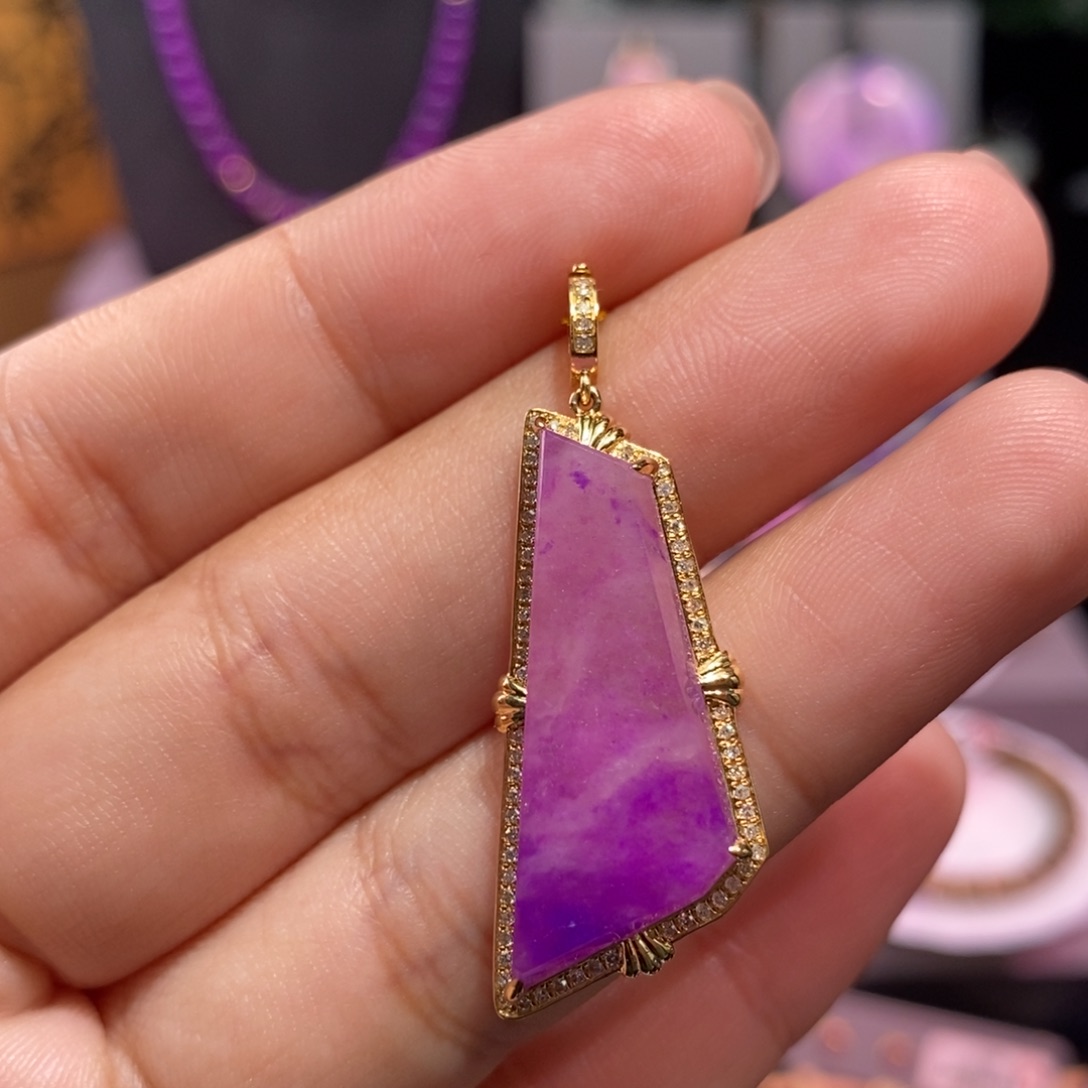 苏纪石（舒俱来）18K金镶嵌吊坠(不含链)