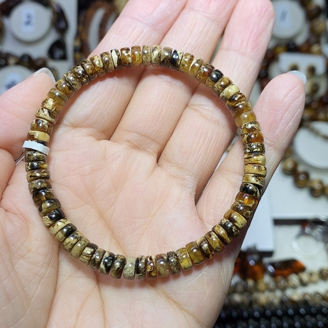 琥珀未镶嵌裸石精工直切6m