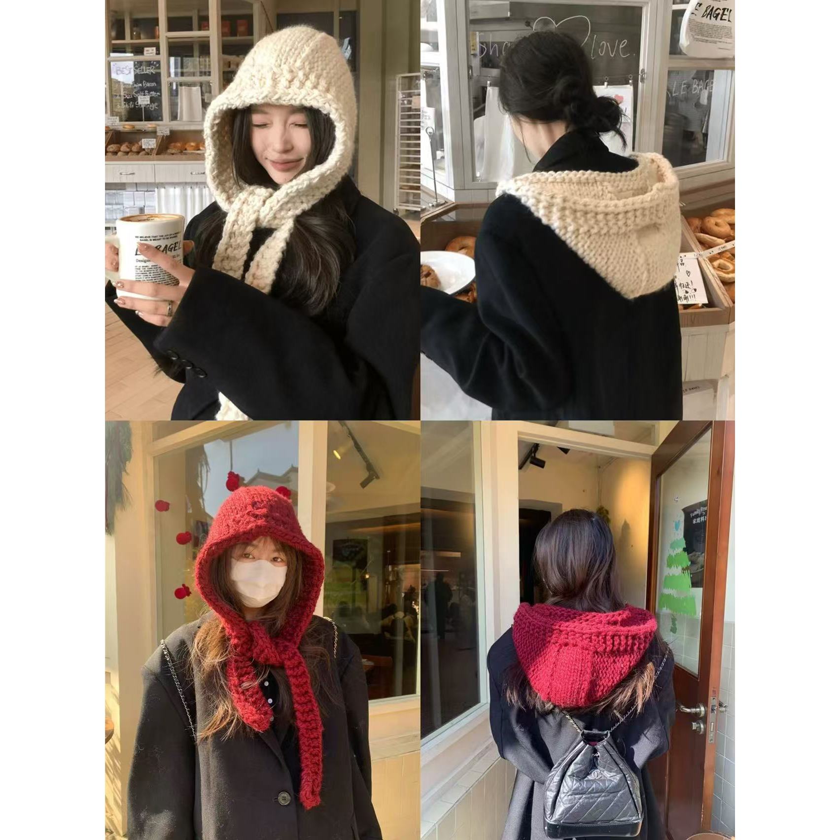 7986#『云感甜豆』简约百搭软糯针织巴拉克拉法帽