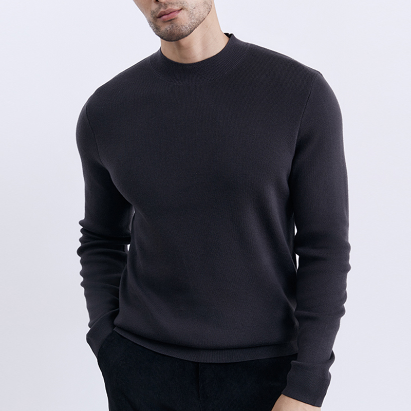 【加厚款】【精纺可机洗】100% 绵羊毛美丽诺纯羊毛中圆领针织毛衣