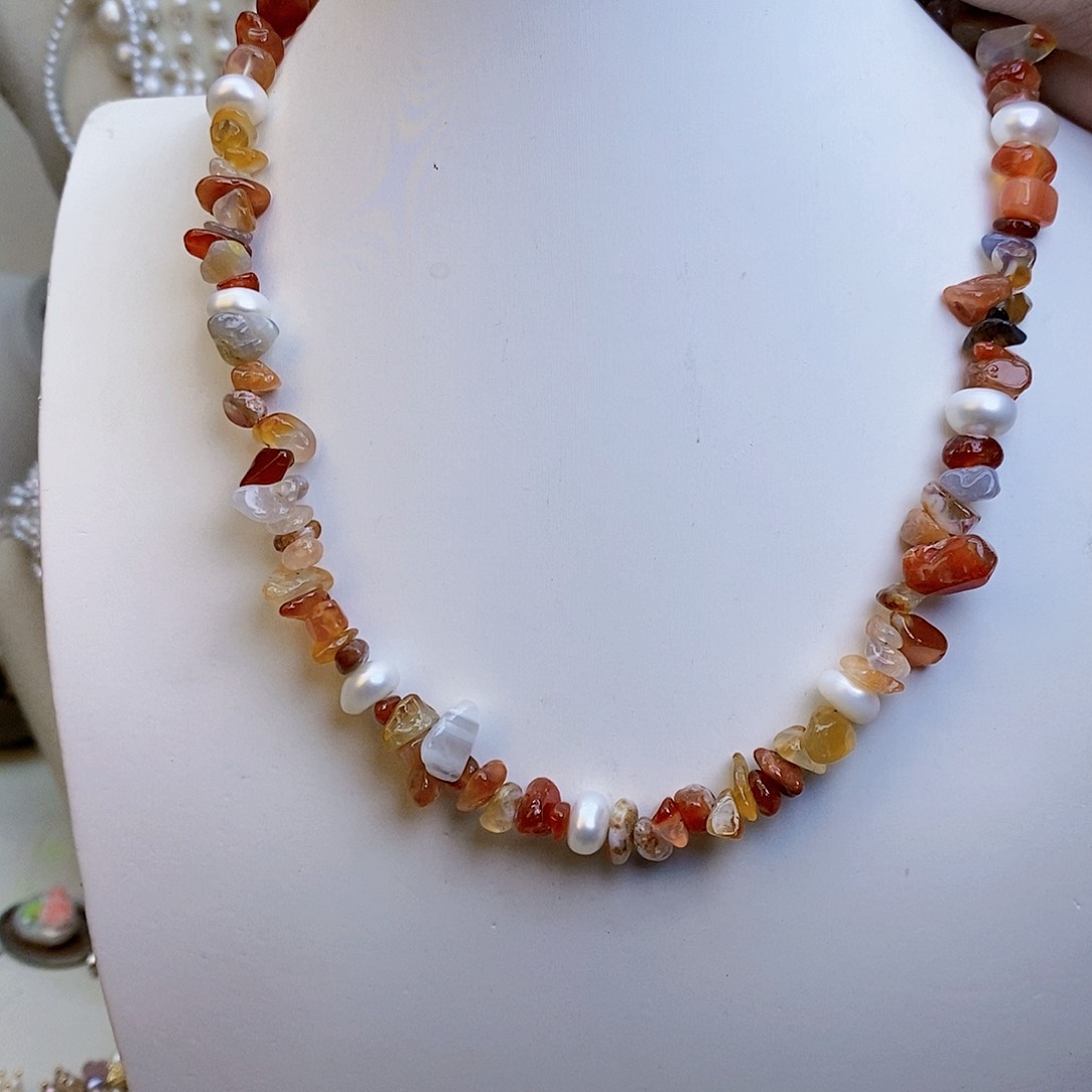 淡水珍珠颈饰银S925镶嵌