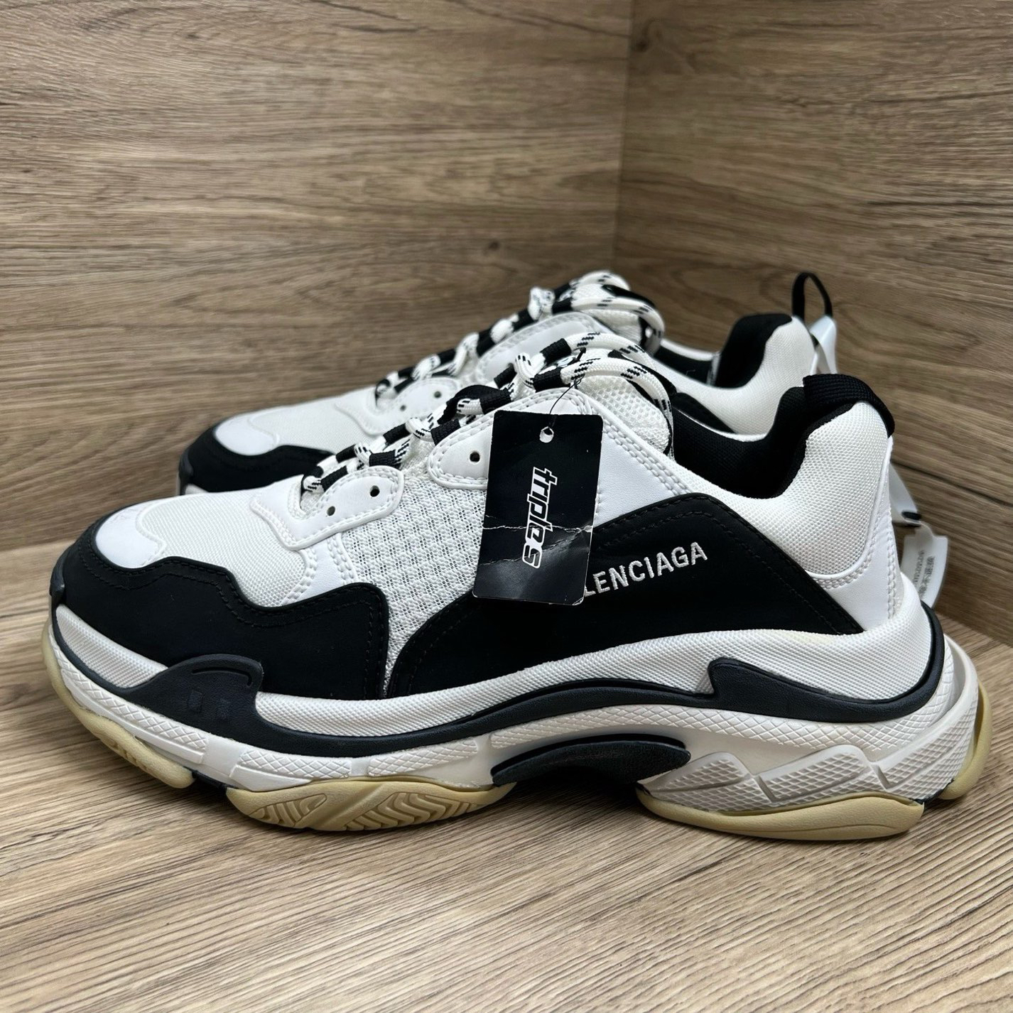 未使用 Balenciaga/巴黎世家 Triple S 黑白老爹鞋 44码/吊牌备用