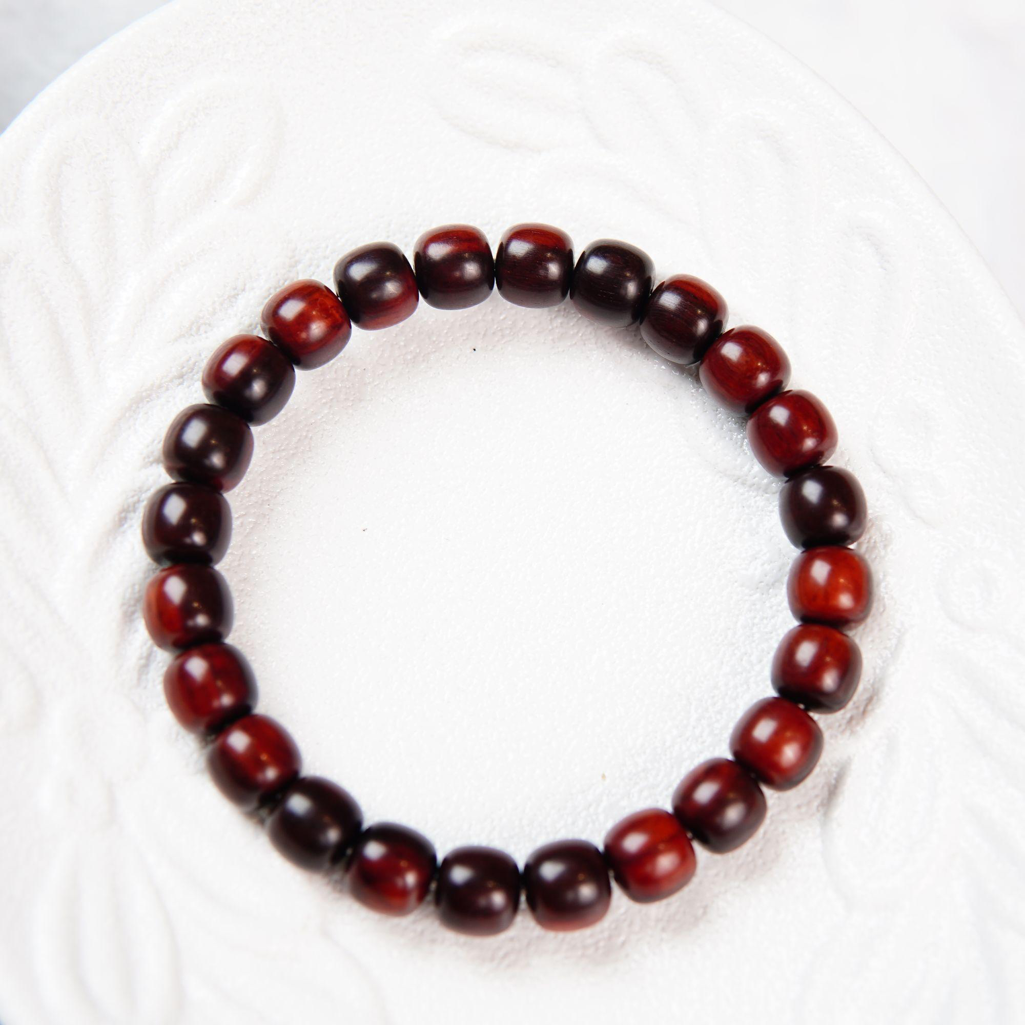 火焰纹 8.3*9mm 拆房老料 秒归圆 精工 印度小叶紫檀手串 