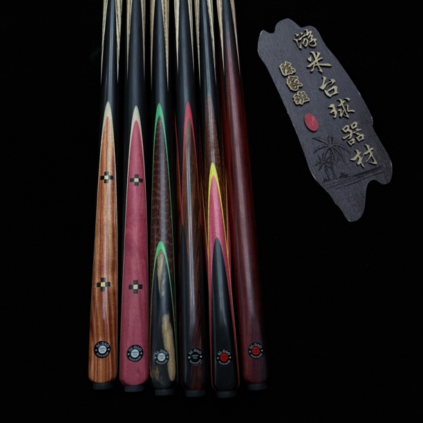 鲁班系列台球杆小头杆中式黑八斯诺克通杆手工实木雕刻杆