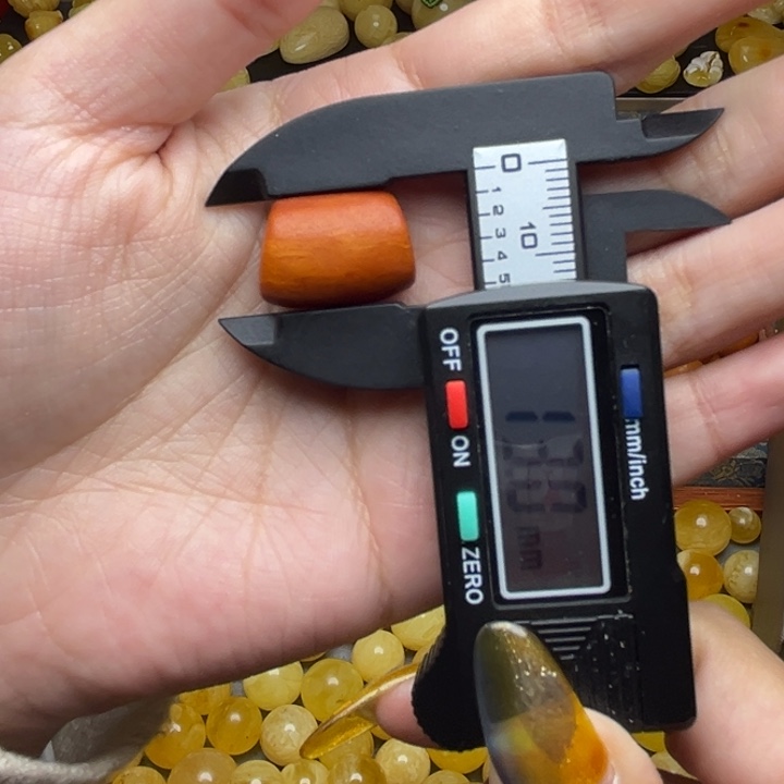 蜜蜡未镶嵌珠宝奇石199-天然蜜蜡老蜡橘皮马蹄珠手串