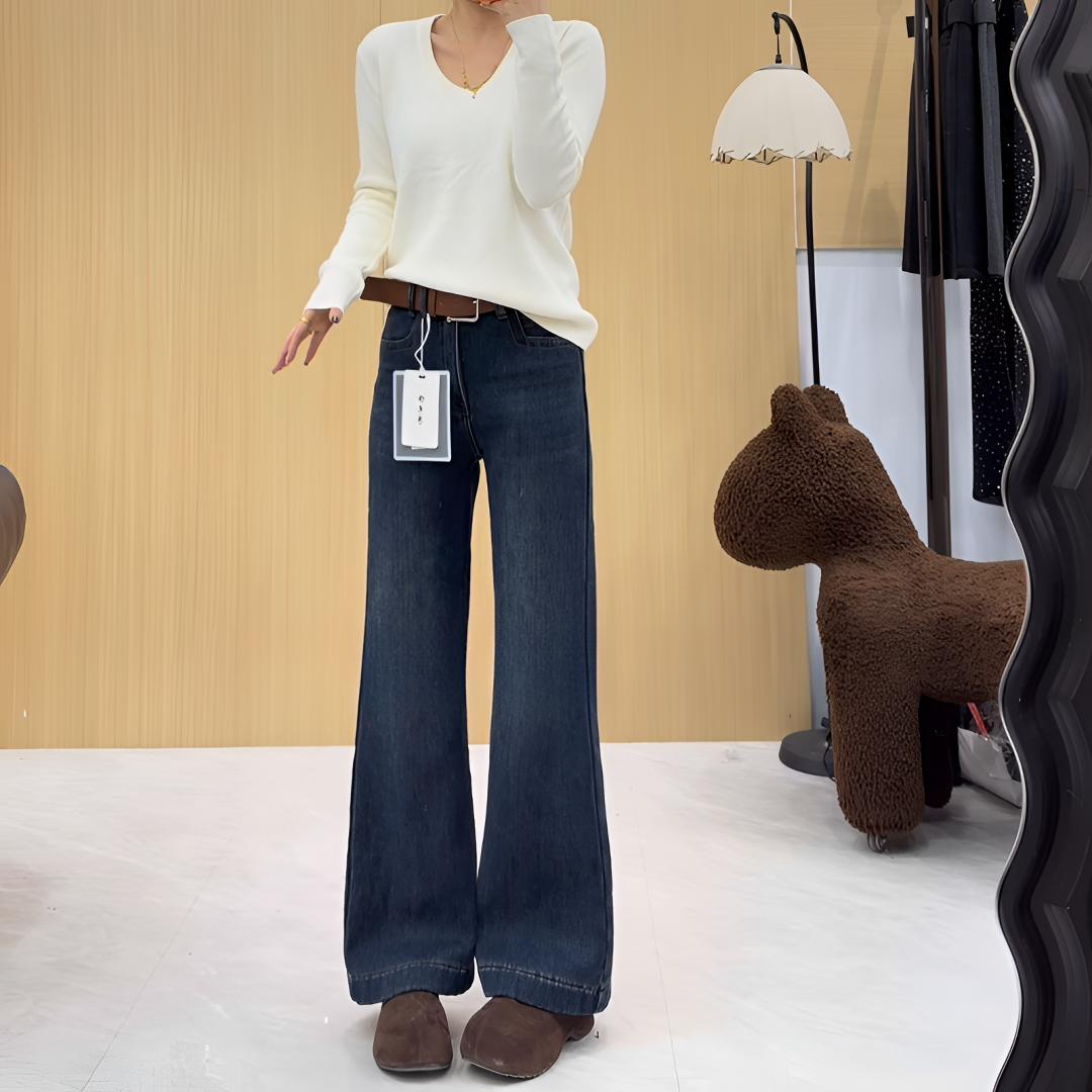 女高腰小个子喇叭裤冬季牛仔裤女裤百搭