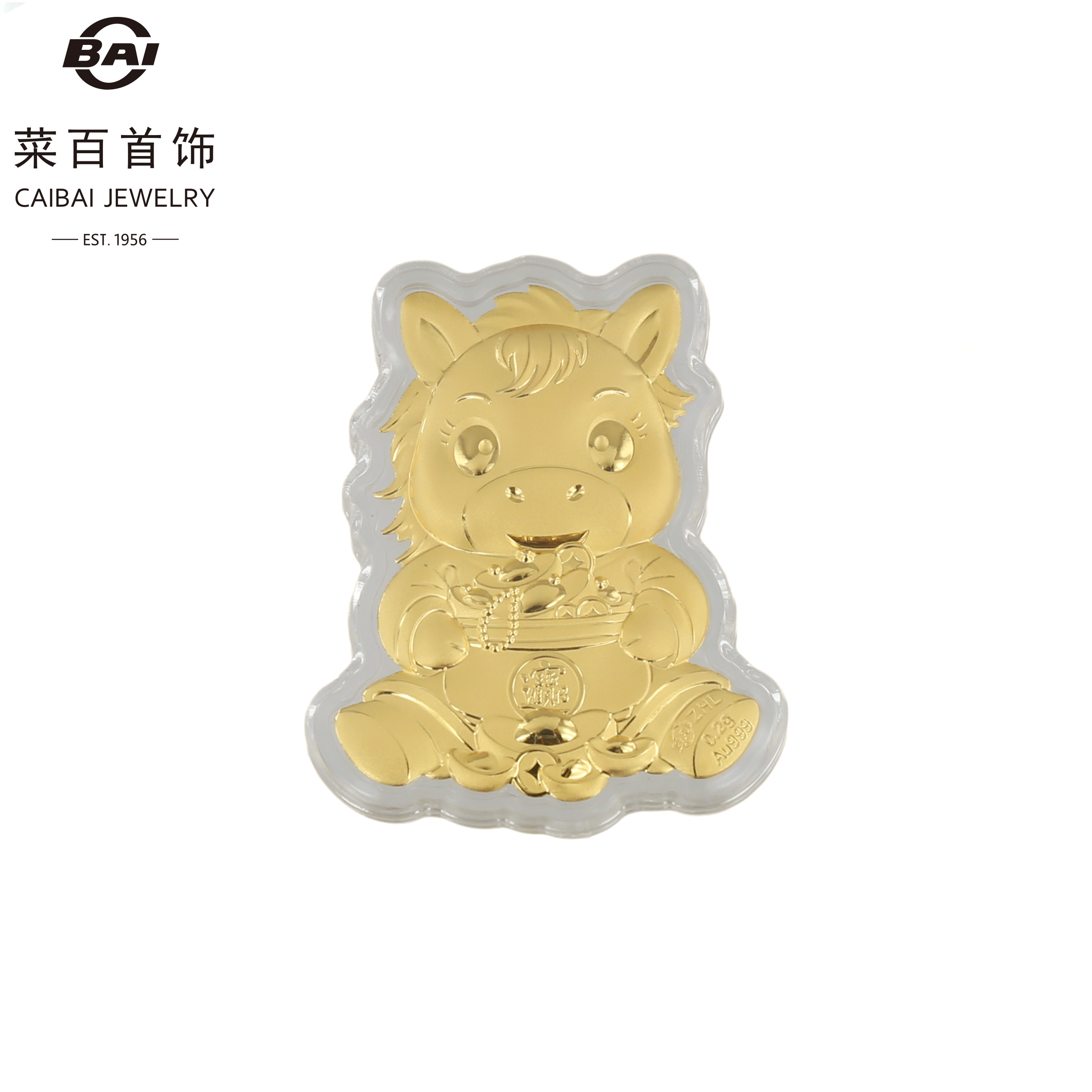 CBAI/菜百FK金制品马年金钞0.2克