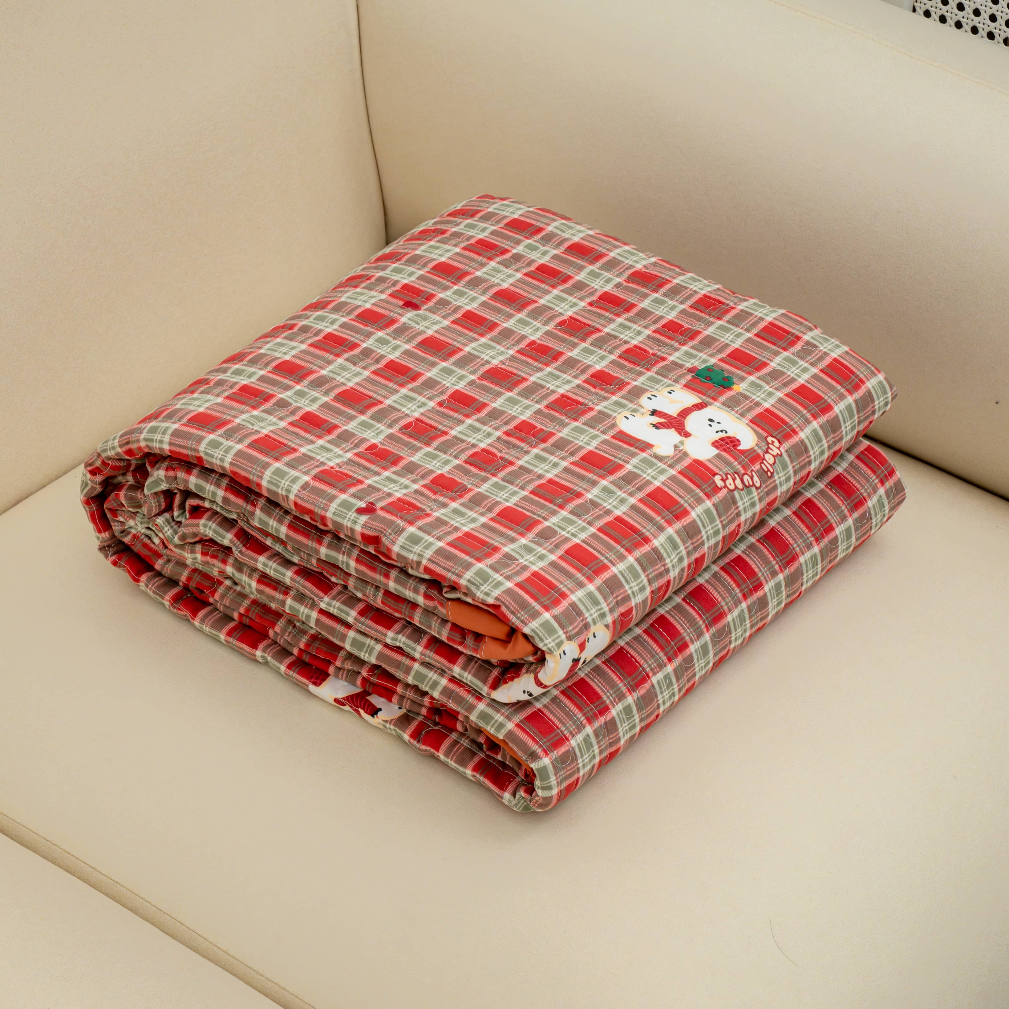 【京かわ会社】床盖200*230cm红格小狗