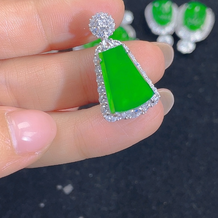 翡翠吊坠(不含链)银S925镶嵌