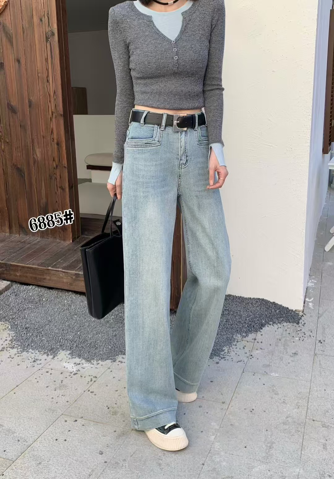 「宓思·佳」春款6885宽边直筒裤