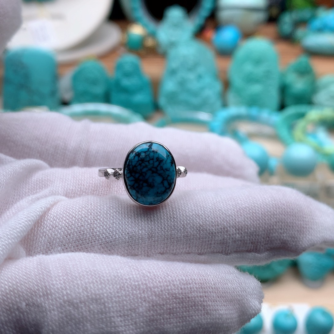 绿松石颈饰银S925镶嵌