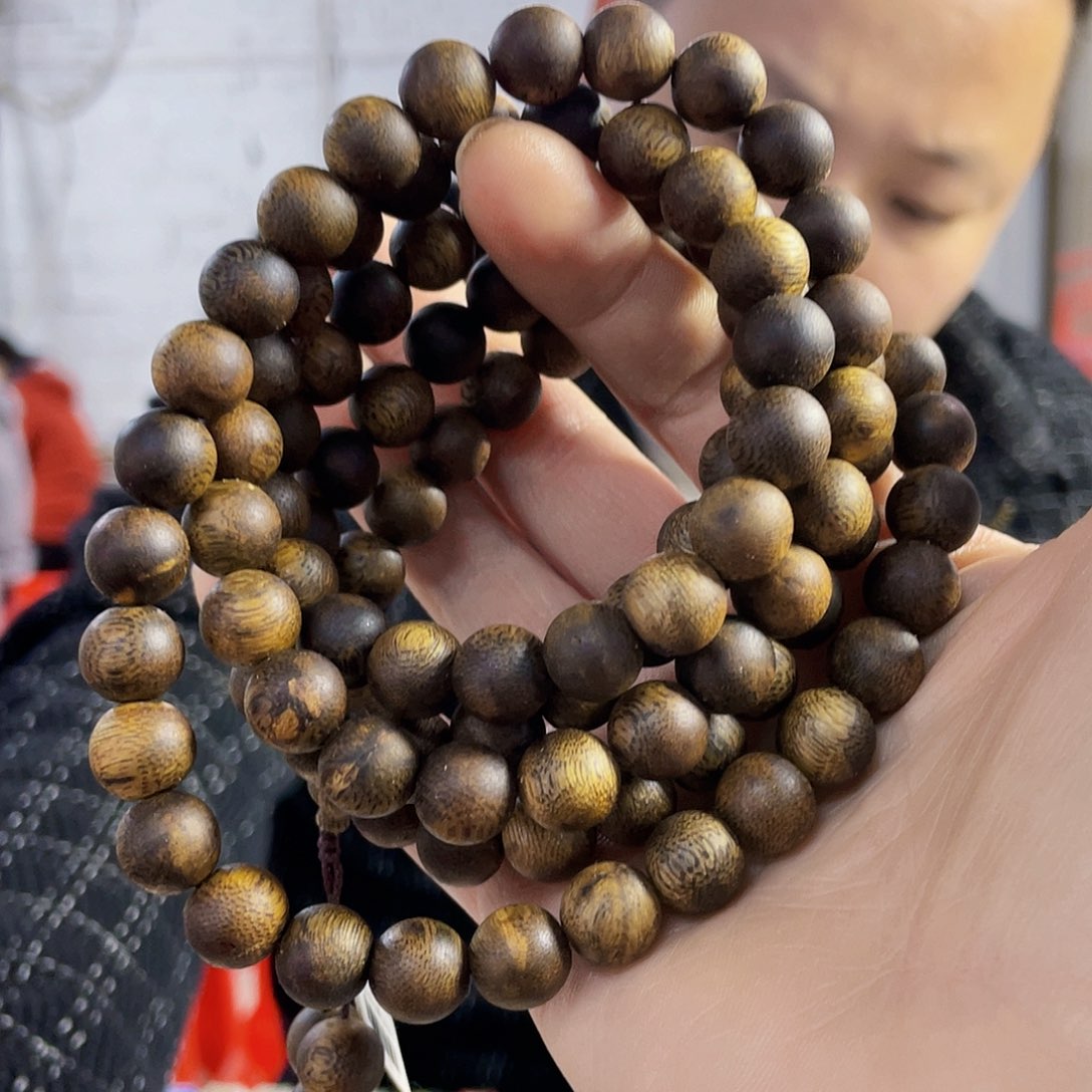 沉香手串棋楠老白棋圆珠长串1.0/46克多样性发一