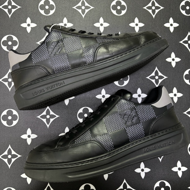 95新 LouisVuitton/路易威登 44欧码棋盘格松糕鞋lv板鞋舒适透气