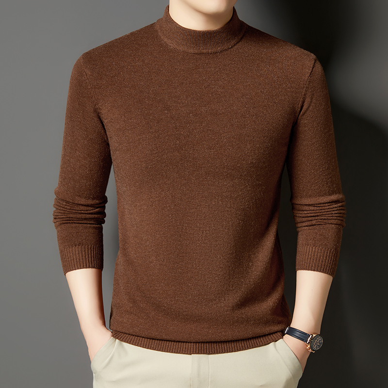 【450克加厚】【半高领】男士含羊毛针织衫通勤保暖长袖时尚百搭纯色