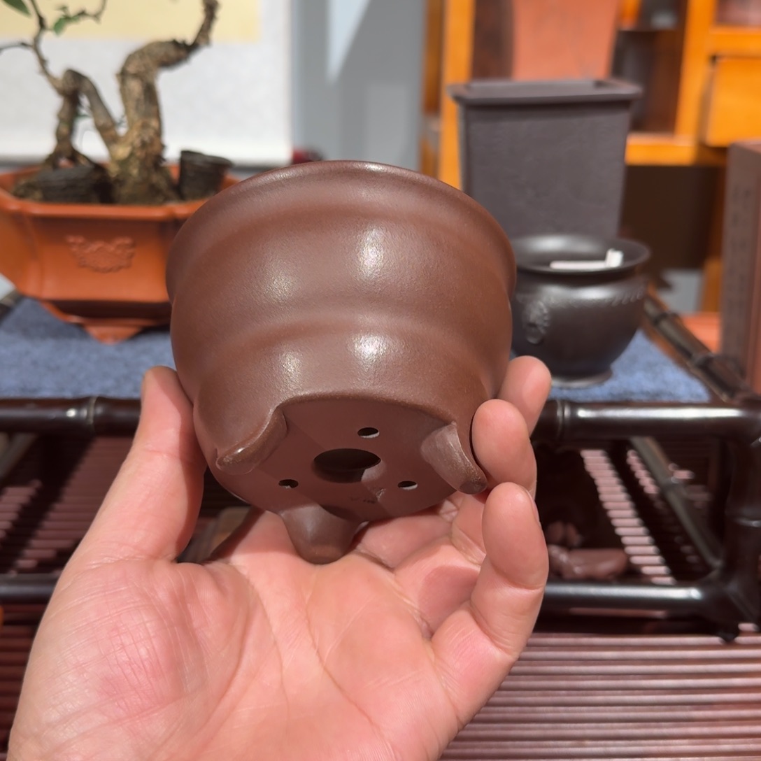 紫砂花盆原矿紫泥