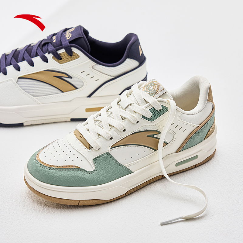 安踏烈焰板鞋男潮流撞色低帮休闲时尚百搭休闲运动鞋夏季男鞋