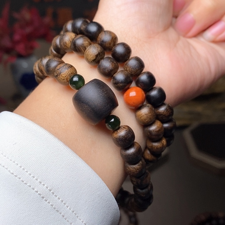 沉香手串越南芽庄瘤疤紫棋楠0.6✖️0.8配饰