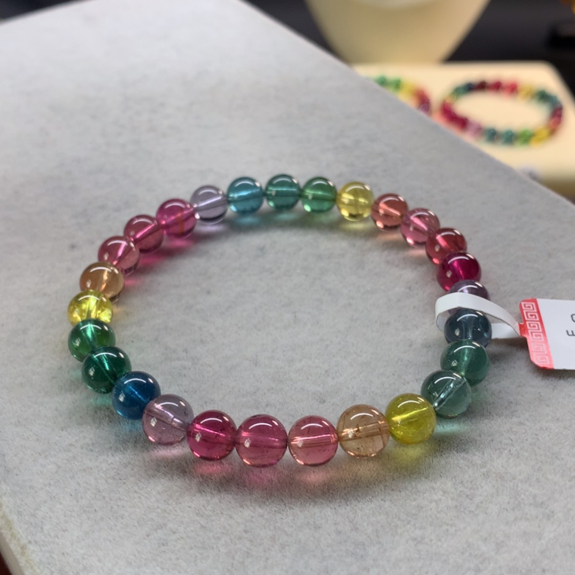 【闪购商品】未镶嵌手链碧玺荧光色标单圈6.8