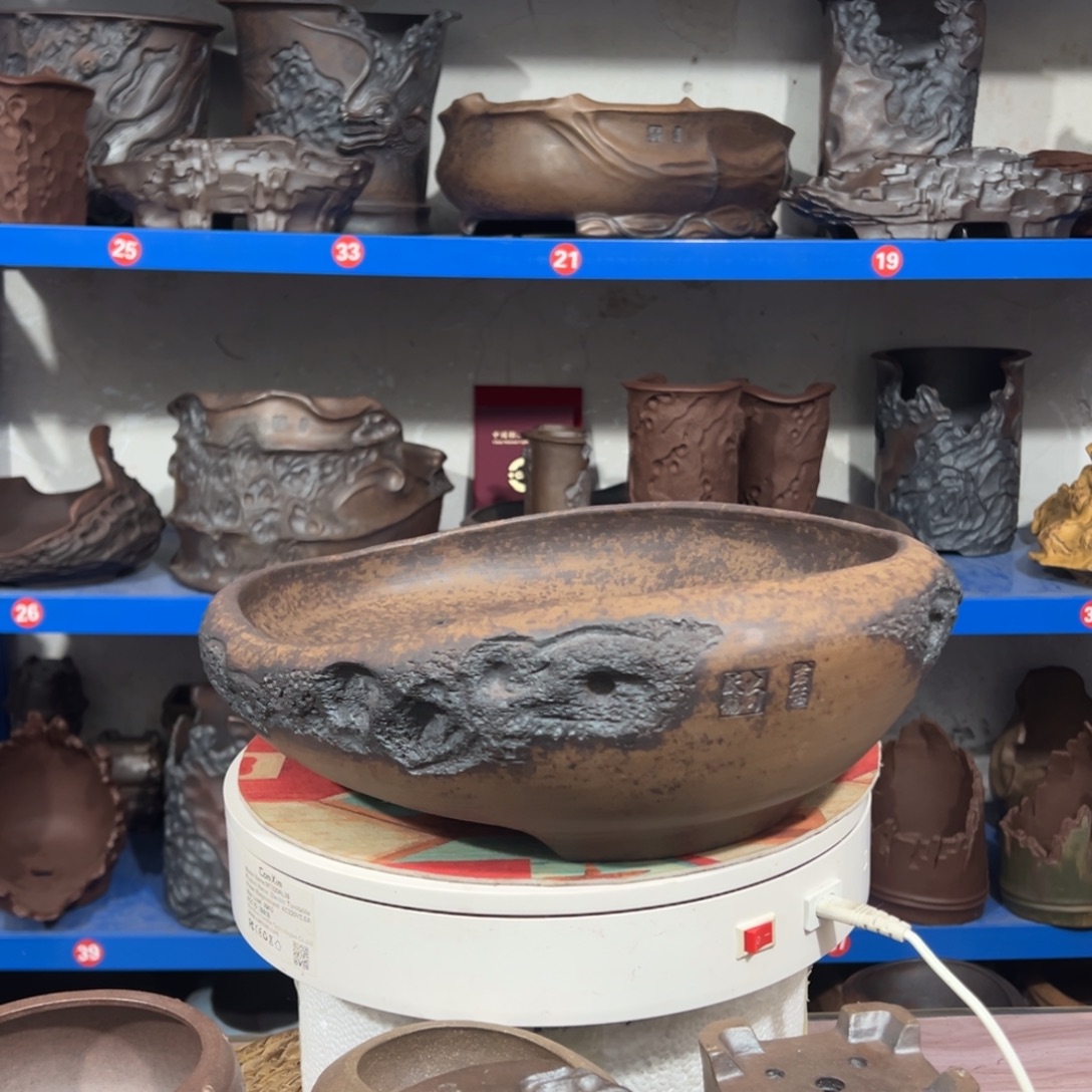 花盆紫砂全手工制作工艺精湛