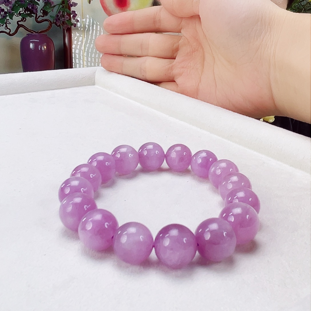 辉石手链未镶嵌紫锂辉12.3