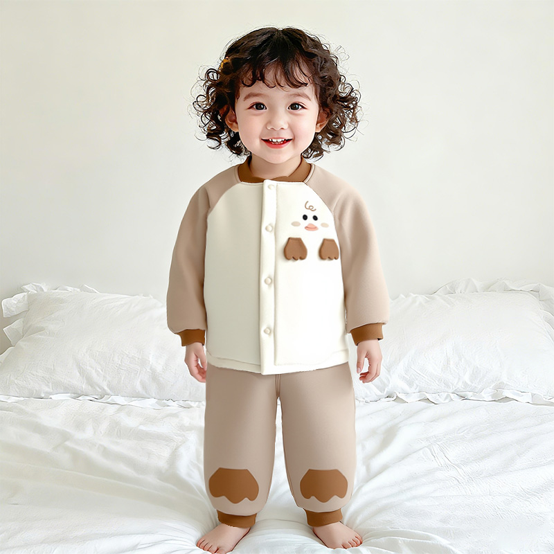【140克分体套装】男女宝宝夹棉秋冬外出服婴幼儿棉服家居服套装