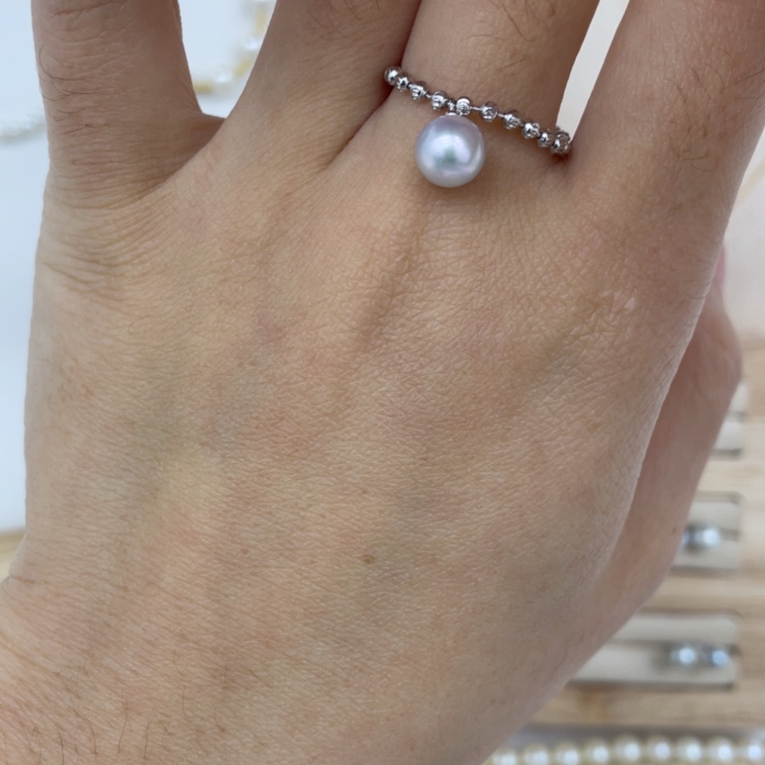 银S925镶嵌海水珍珠戒指