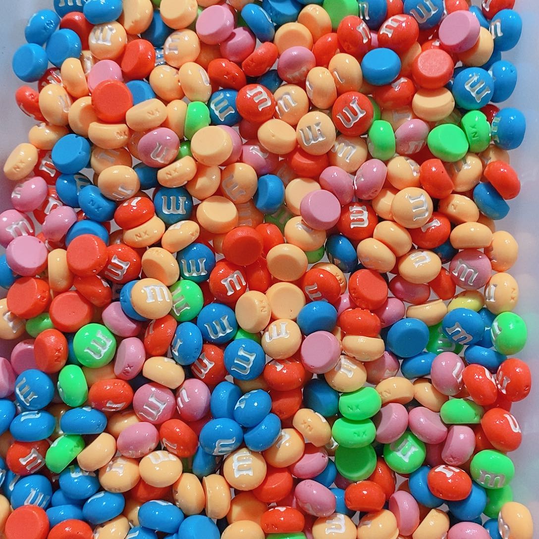 树脂想念（超迷你）金粉m豆100个（可挑色）