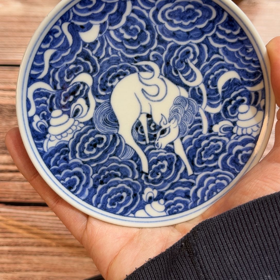 元青花海马纹盖置