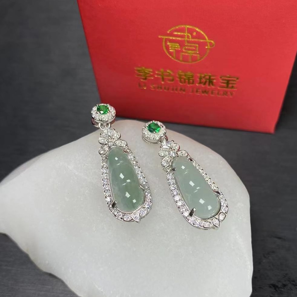 李书锦保真翡翠蓝水豆子吊坠 BY A117 653【拍一发一】 多样性发货