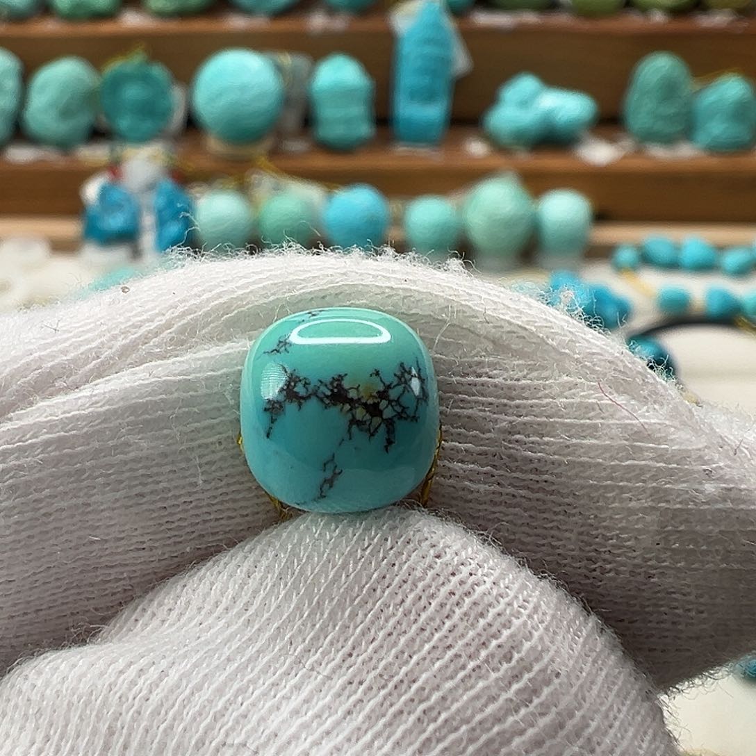 绿松石老型珠未镶嵌抠**汉