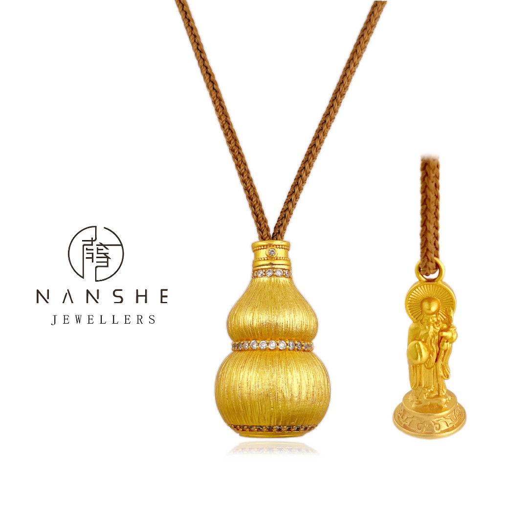 NANSHE/南奢【财神送福葫芦】手工拉丝葫芦吊坠项链