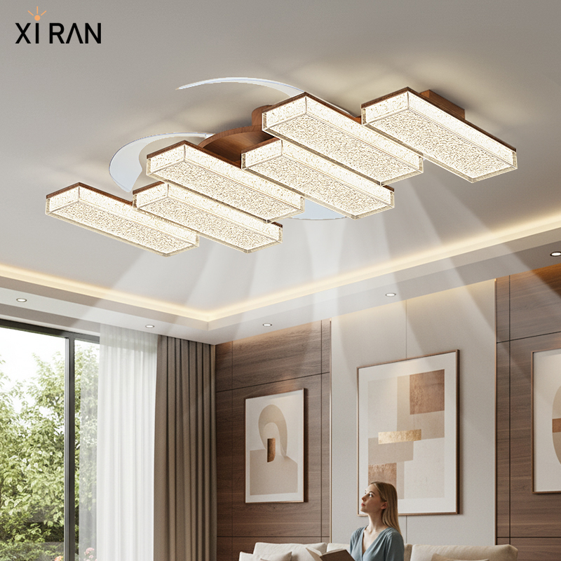 中古风钢琴风扇灯客厅胡桃木色卧室吊灯新款法式高级感餐厅吊扇灯