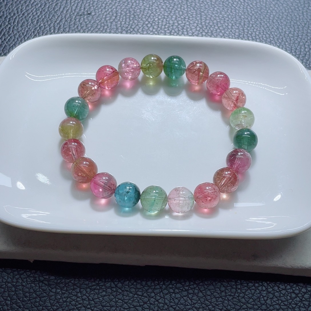 碧玺未镶嵌手链9.9mm左右