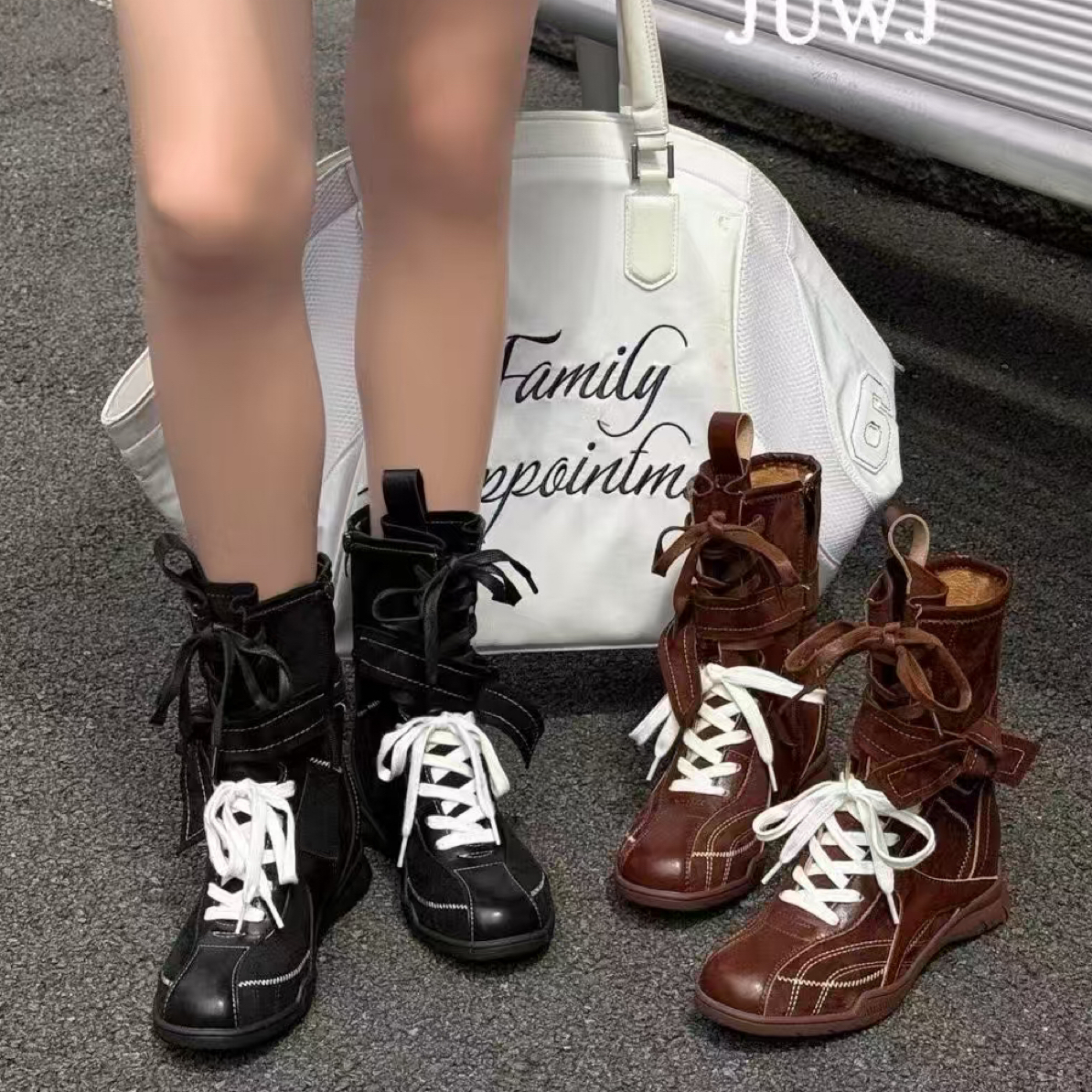 1075-1乐乐家秋季新品女真皮马丁靴时尚休闲短靴韩版瘦瘦靴