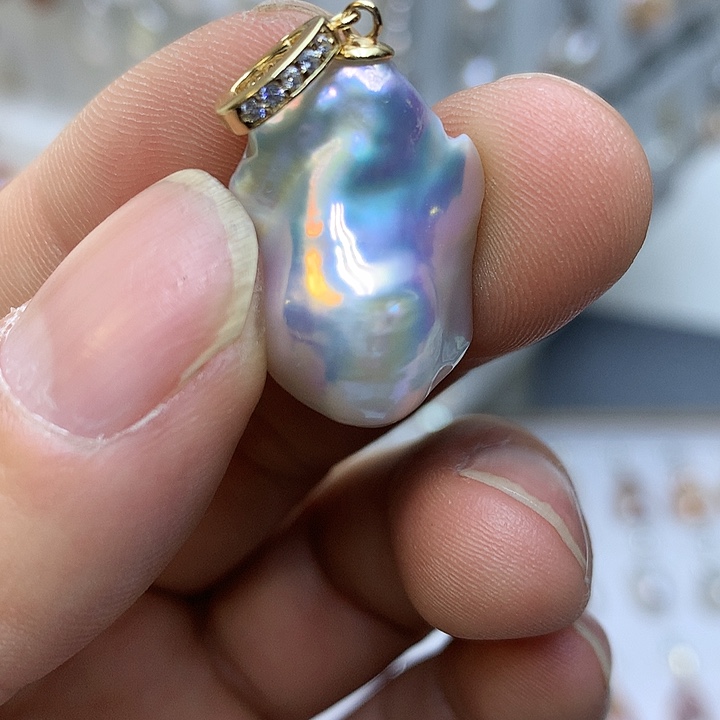 ****️淡水珍珠巴洛克银S925镶嵌