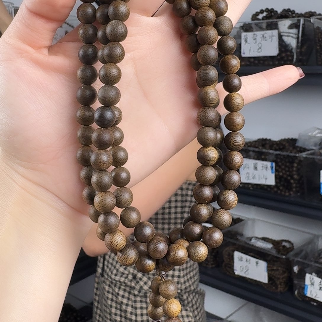 沉香香囊沉香绿棋圆珠多圈卡08 发一沉水级