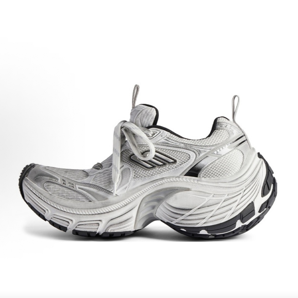 未使用 Balenciaga/巴黎世家 （东楠）10XL 白灰色 圆头系带 老爹鞋