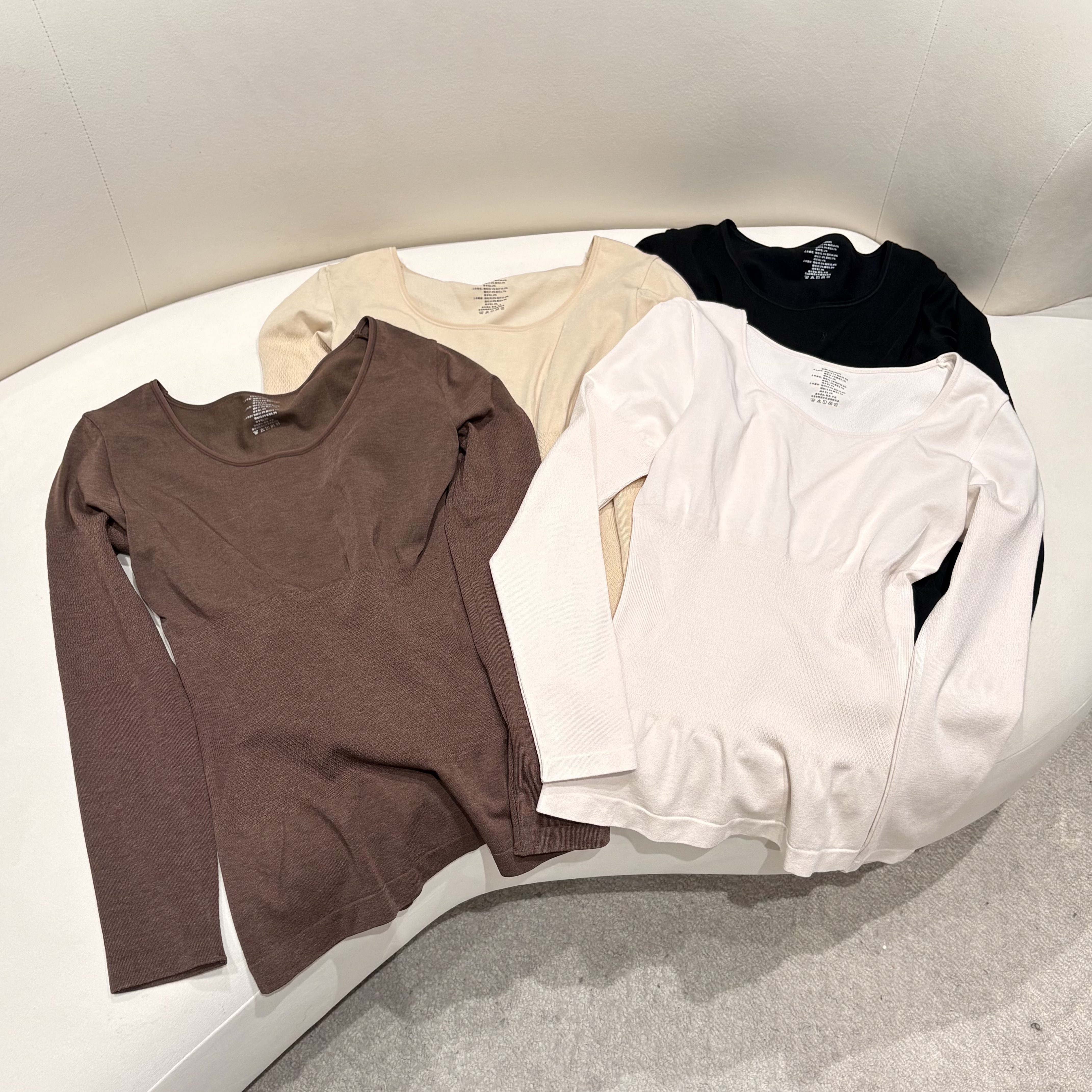 2025新款长袖圆领薄款纯色保暖内衣套装秋衣秋裤5008